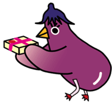 Eggplant chick piyo piyo Nasby3 sticker #8084696