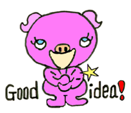 Piggy Pinkboo - ENGLISH sticker #8084784