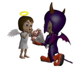 3D Angel and Devil sticker #8085627