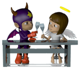 3D Angel and Devil sticker #8085630