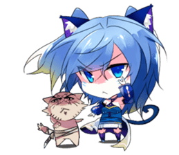 Yukari & cat friends sticker #8087409