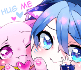 Yukari & cat friends sticker #8087413