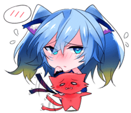 Yukari & cat friends sticker #8087416