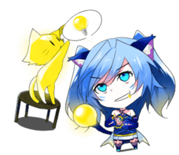 Yukari & cat friends sticker #8087419