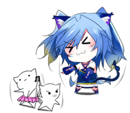 Yukari & cat friends sticker #8087430
