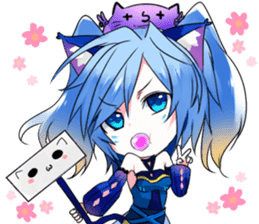 Yukari & cat friends sticker #8087443