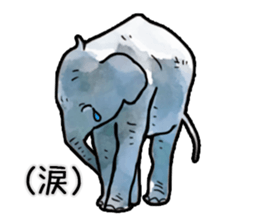 Watercolor elephant sticker sticker #8090733