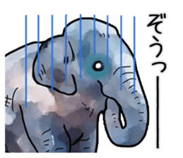 Watercolor elephant sticker sticker #8090735