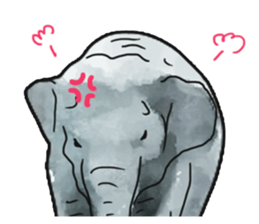 Watercolor elephant sticker sticker #8090736
