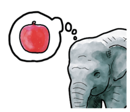 Watercolor elephant sticker sticker #8090744