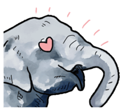 Watercolor elephant sticker sticker #8090745