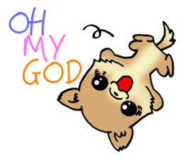 Brown-colored puppy! sticker #8091140