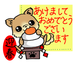 Brown-colored puppy! sticker #8091146