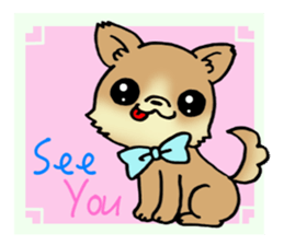 Brown-colored puppy! sticker #8091152