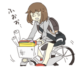 Bicycle girl sticker #8092192