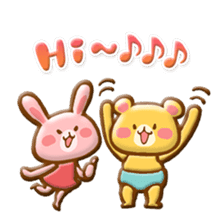 Rabbit & Bear relief sticker (Eng ver.) sticker #8095236