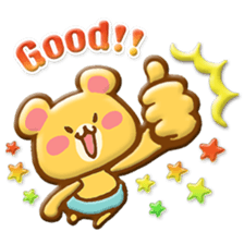 Rabbit & Bear relief sticker (Eng ver.) sticker #8095239