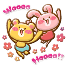 Rabbit & Bear relief sticker (Eng ver.) sticker #8095240