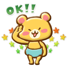 Rabbit & Bear relief sticker (Eng ver.) sticker #8095241