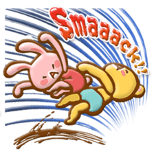 Rabbit & Bear relief sticker (Eng ver.) sticker #8095265