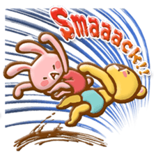 Rabbit & Bear relief sticker (Eng ver.) sticker #8095265