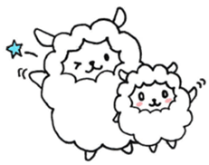 Parent-child sheep Parenting Hen sticker #8097676