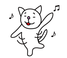 A Japanese white cat sticker #8099333