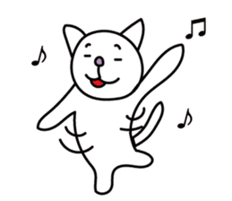 A Japanese white cat sticker #8099333