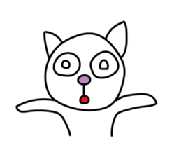 A Japanese white cat sticker #8099348