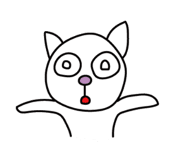 A Japanese white cat sticker #8099348