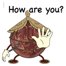 10yen Coin zamurai English version sticker #8100076