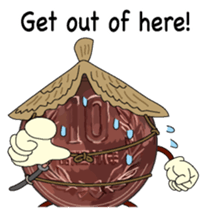 10yen Coin zamurai English version sticker #8100082