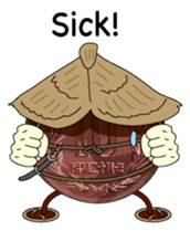 10yen Coin zamurai English version sticker #8100100