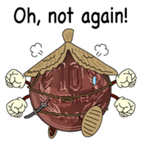 10yen Coin zamurai English version sticker #8100110