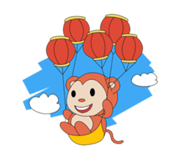 Monkey in Chinese New Year-Red Monkey sticker #8100161