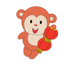 Monkey in Chinese New Year-Red Monkey sticker #8100167