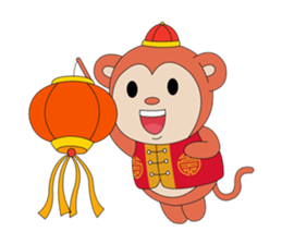 Monkey in Chinese New Year-Red Monkey sticker #8100178