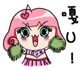 Silly girl-love and Curly sticker #8100317