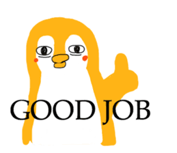 orange positive penguin sticker #8103524