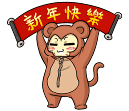 CatRabbit: CNY Red Fire Monkey sticker #8104242