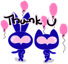 walnut planet's cat and rabbit sticker #8107931