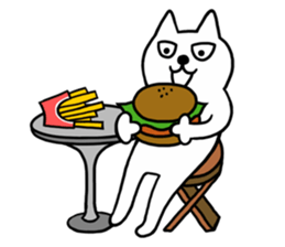 TOFU  -White Cat - 5 sticker #8109337