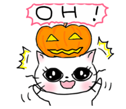 A white cat and the friends - fall ver. sticker #8109636