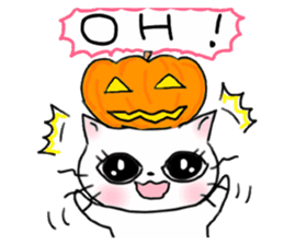 A white cat and the friends - fall ver. sticker #8109636