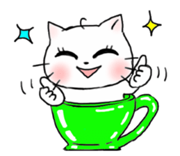 A white cat and the friends - fall ver. sticker #8109672