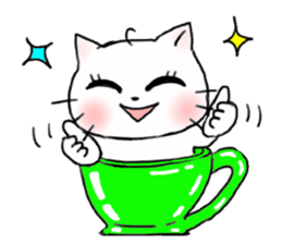 A white cat and the friends - fall ver. sticker #8109672