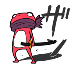 Pink frog and tadpole2 sticker #8110139