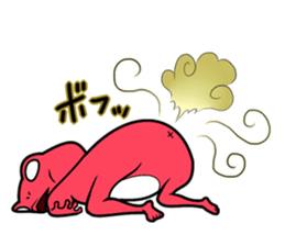 Pink frog and tadpole2 sticker #8110144