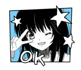 KUROKAMI Girl sticker #8112103