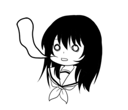 KUROKAMI Girl sticker #8112121